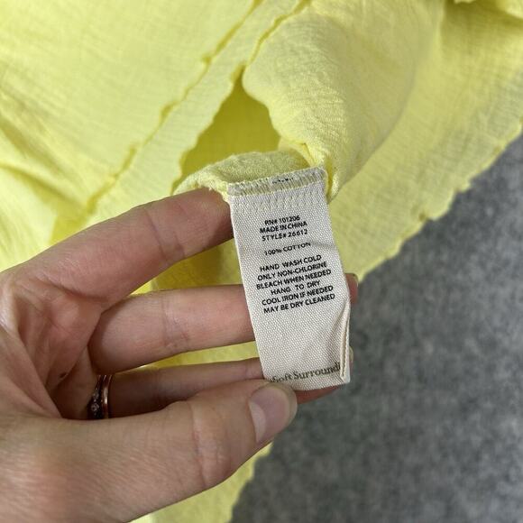 Soft Surroundings Siesta Key Tunic Top Medium Yellow Cotton Gauze Lightweight - Picture 8 of 9